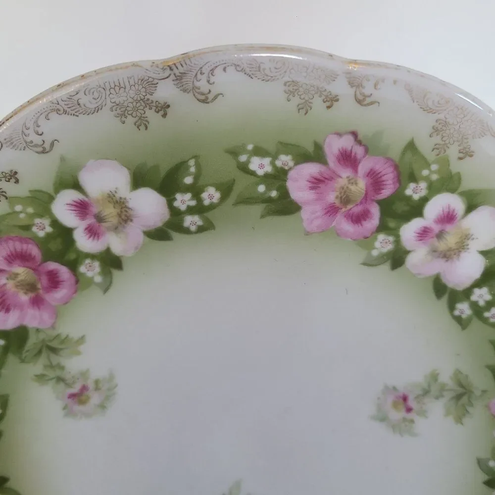 Antique Rosenthal Iris Bavaria Porcelain China Floral Serving Plate R.C. Crown